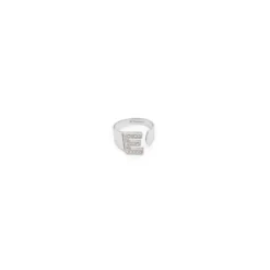 Anello Lettera E Argento Strass Linea ABC MyLovly