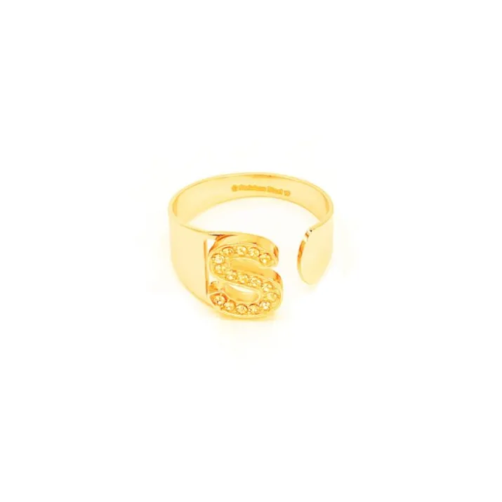 Anello Lettera S Oro Strass Linea ABC MyLovly