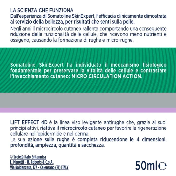 Antirughe Lift Effect 4D Crema Levigante Notte Somatoline SkinExpert® 50ml
