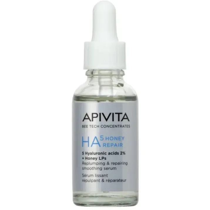 Apivita Bee Tech Concentrates - HA5 Honey Repair Siero Viso Idratante e Anti-Rughe con Acido Ialuronico, 30ml