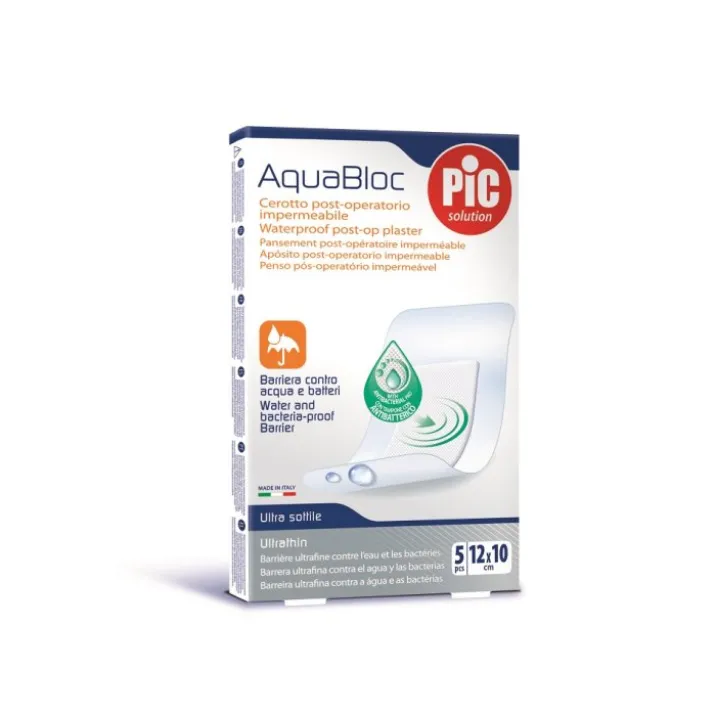 AquaBloc Cerotto Post Operatorio 12x10cm PIC 5 Pezzi