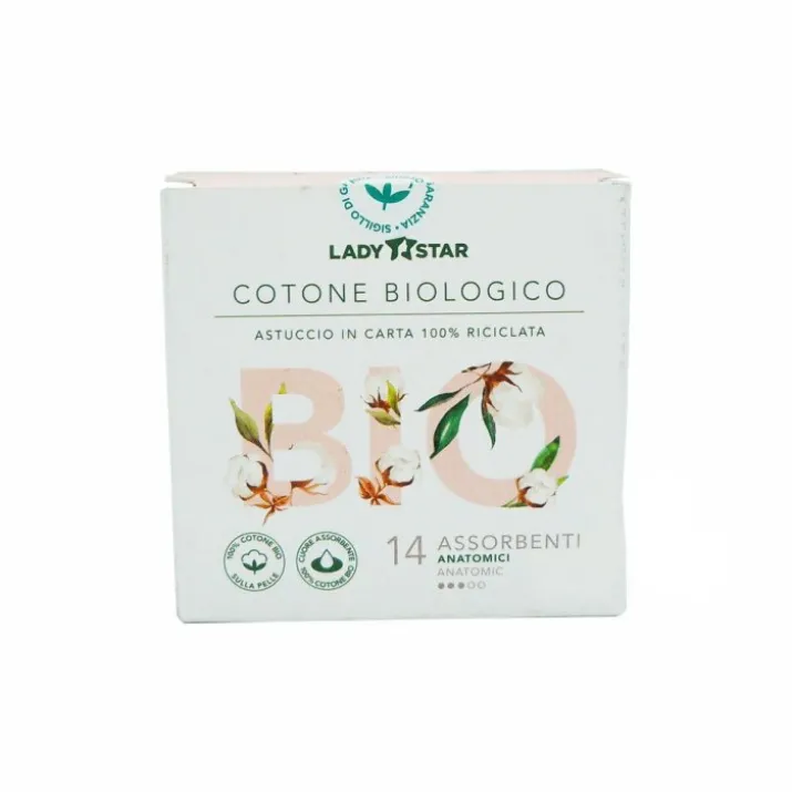Assorbenti Anatomici Cotone Biologico Lady Star Farvima Care 14 Pezzi