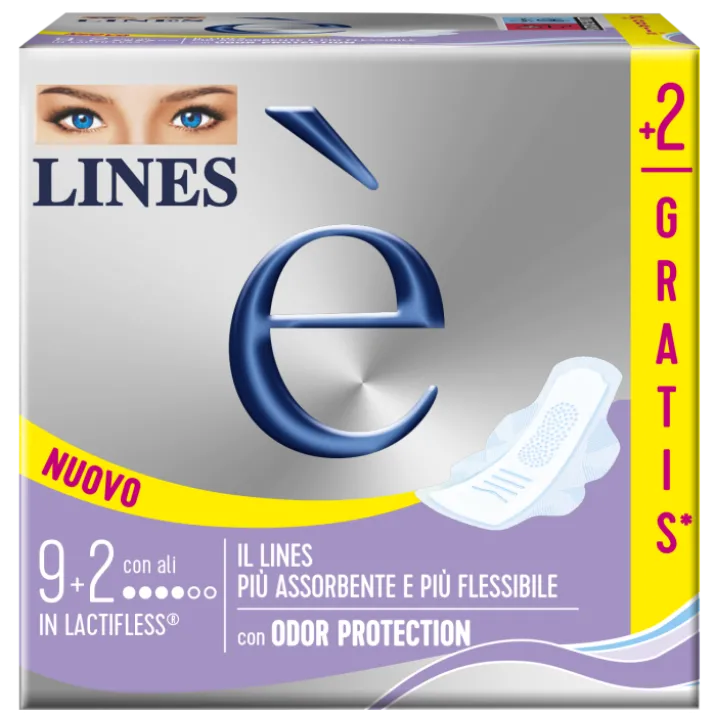 Assorbenti in Lactifless con Ali Lines è 9+2 Pezzi