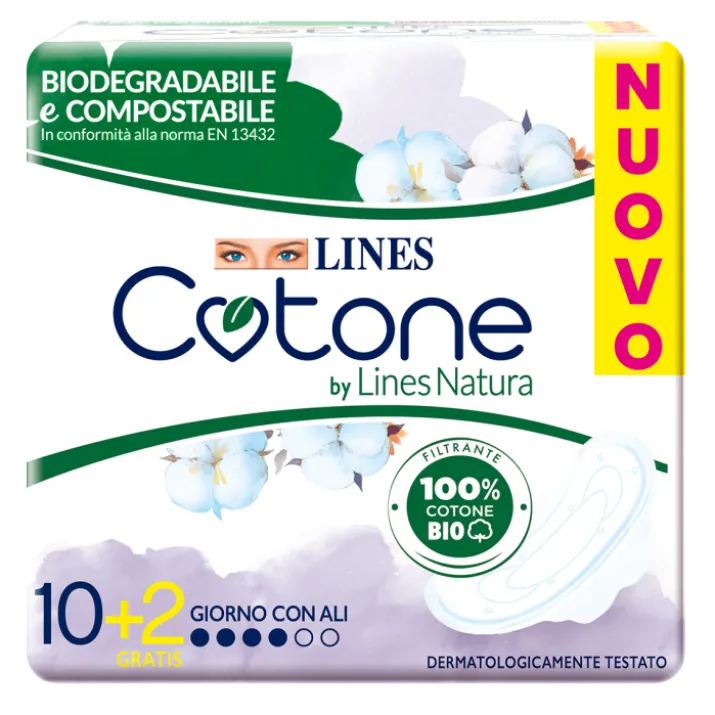 Assorbenti Ultra Giorno Con Ali Lines Cotone 12 Pezzi