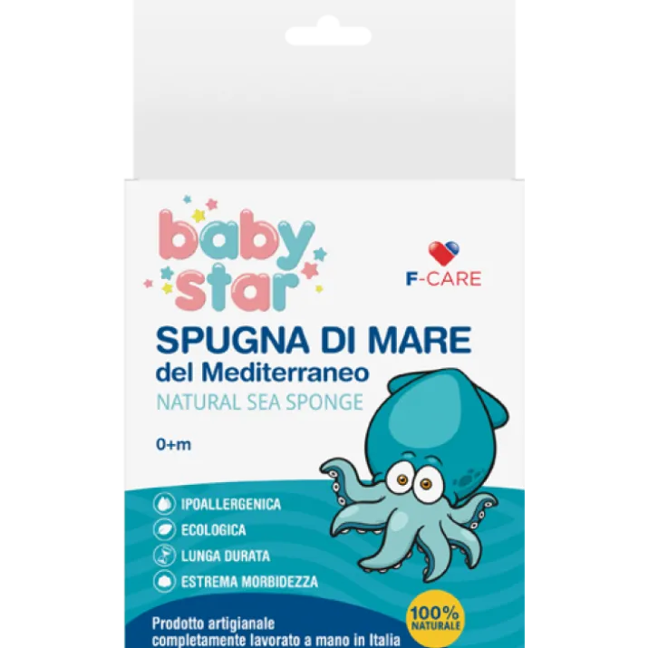 Baby Star Spugna Di Mare Del Mediterraneo 1 Pezzo