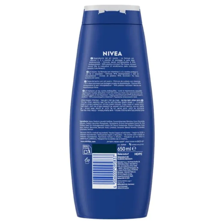 Bagnodoccia Crema Care Nivea 650ml Nuova Formula