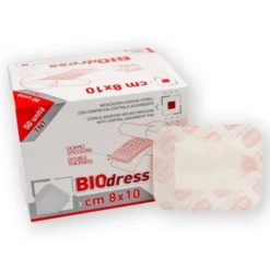 BIOdress 8x10cm Medicazione Adesiva Sterile in TNT 50 Pezzi