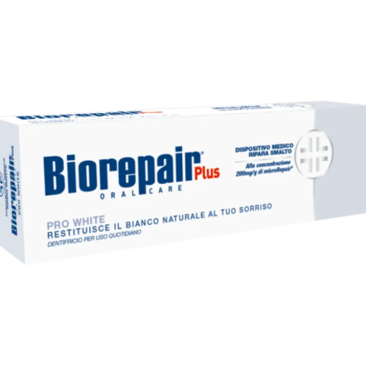 Biorepair Plus Pro White Restituisce il Bianco Naturale al Tuo Sorriso Dentifricio 75ml