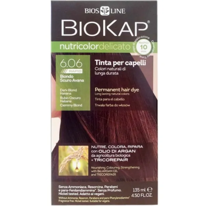 Bios Line Biokap Nutricolor Tinta Per Capelli Delicata Colore 6,06 Biondo Scuro Avana