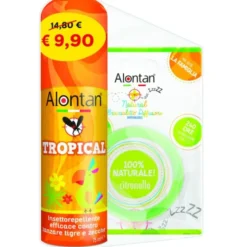 Bipack Tropical Spray +  Braccialetto Diffusore Alontan 75ml + 1 Pezzo
