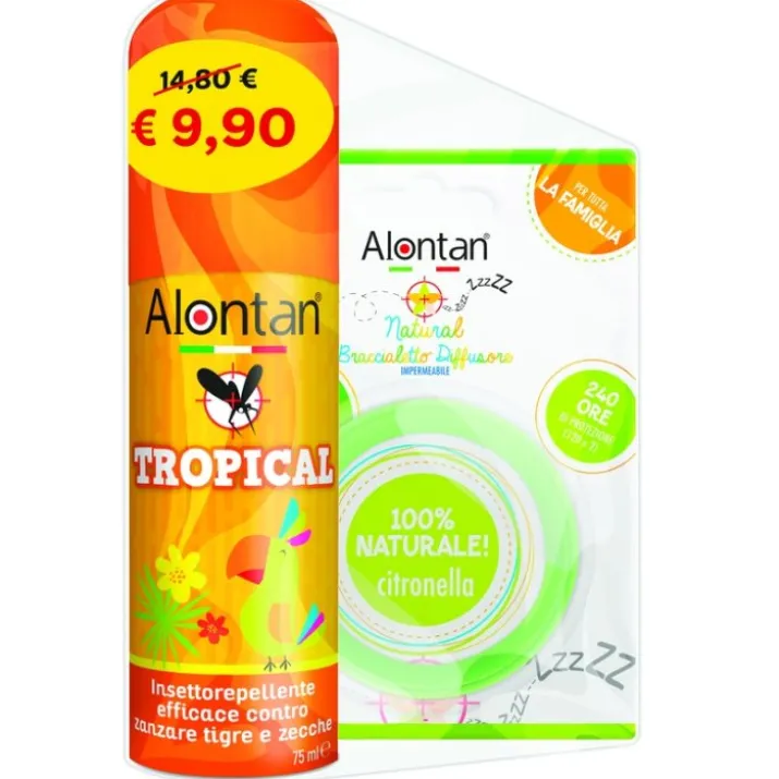 Bipack Tropical Spray + Braccialetto Diffusore Alontan 75ml + 1 Pezzo