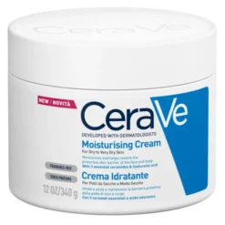 CeraVe Crema Idratante, Per Pelli Da Secche a Molto Secche Per il Corpo e il Viso, 340 g