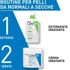 CeraVe Crema Idratante, Per Pelli Da Secche a Molto Secche Per il Corpo e il Viso, 340 g