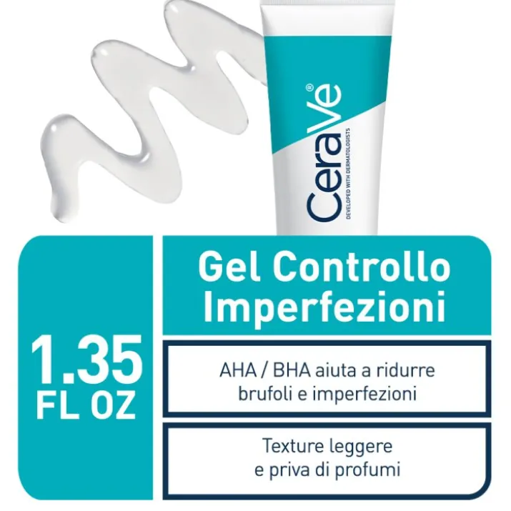 CeraVe Gel Controllo Imperfezioni, Riduce brufoli e imperfezioni, migliorando l’aspetto dei pori 40 ml