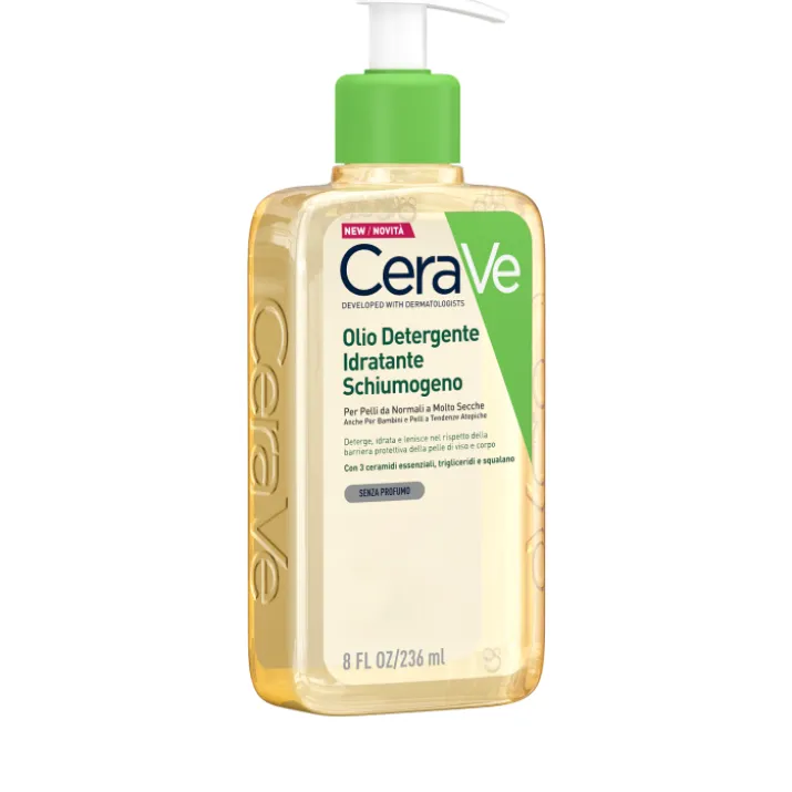 CeraVe Olio detergente idratante Deterge, idrata e lenisce, 236 ml