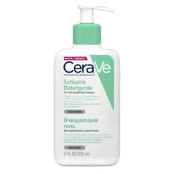 CeraVe Schiuma Detergente Seboregolatrice Viso e Corpo, Per Pelli da Normali a Grasse, 236 ml