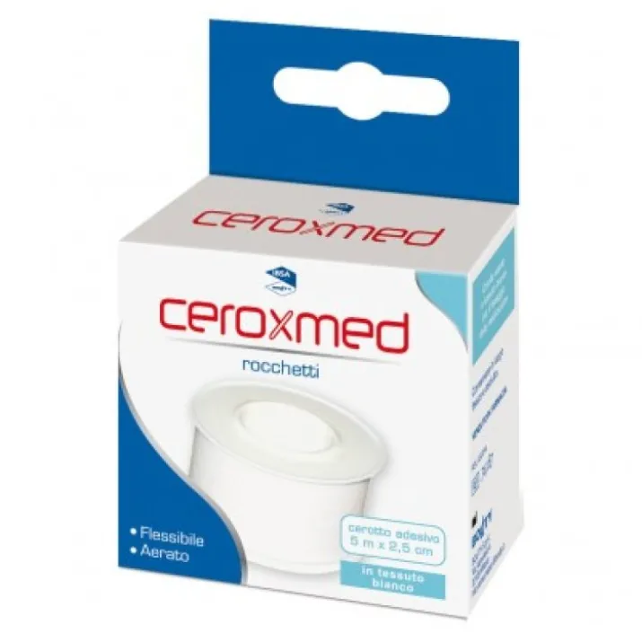 Ceroxmed Cerotto Adesivo In Rocchetto In Tessuto Bianco IBSA 5mx2,5cm
