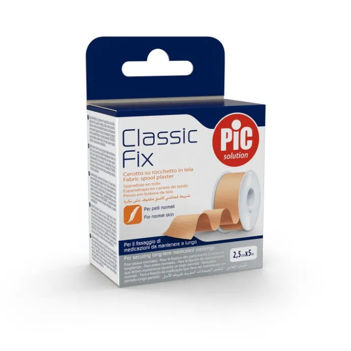 Classic Fix 2,5cm x 5m Cerotto su Rocchetto in Tela Pelle PIC