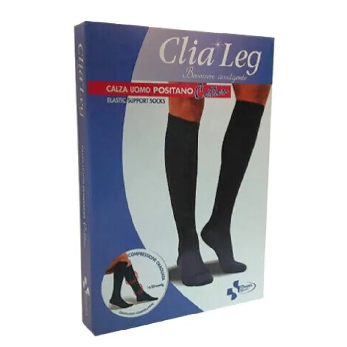 Clia Leg Calza Uomo Positano Cotton 16-20mmHg Blu Tg.M