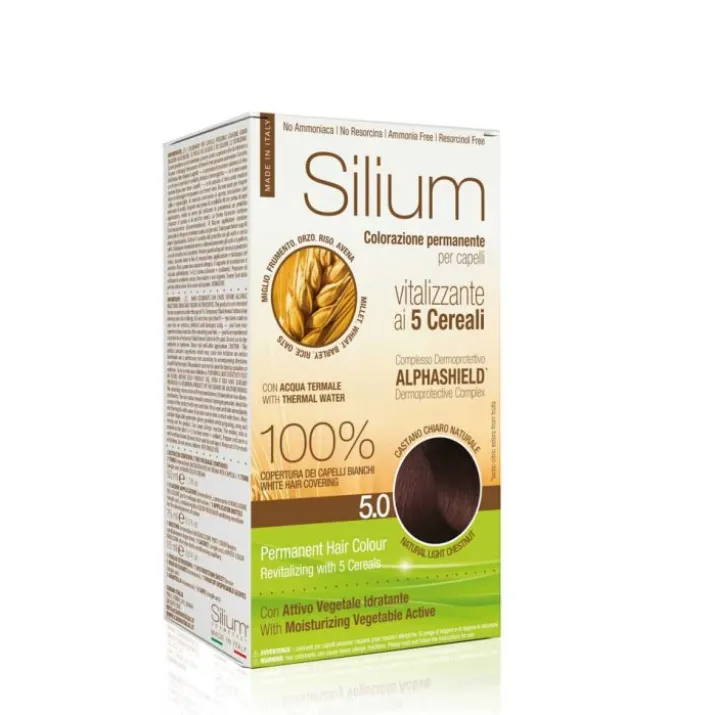 Colorazione Permanente In Crema Castano Chiaro Naturale 5,0 Silium 1 Kit