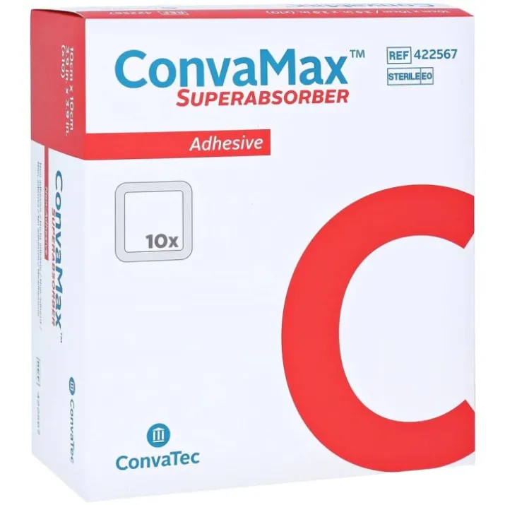 ConvaMax Superabsorber Adhesive 15x15cm 10 Pezzi
