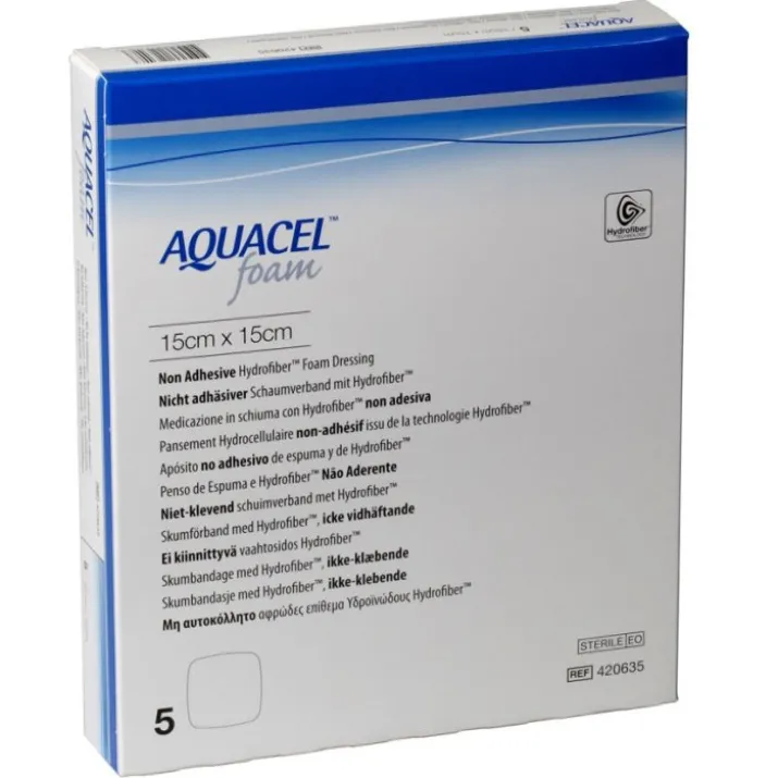 Convatec Aquacel Foam Medicazione in Schiuma Non Adesiva 15x15 5 Medicazioni