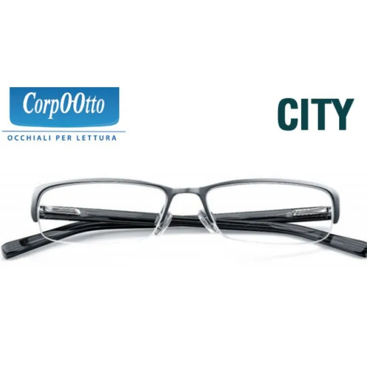 Corpootto City Occhiali Da Lettura Colore Grigio Perlato Diottria 2,50
