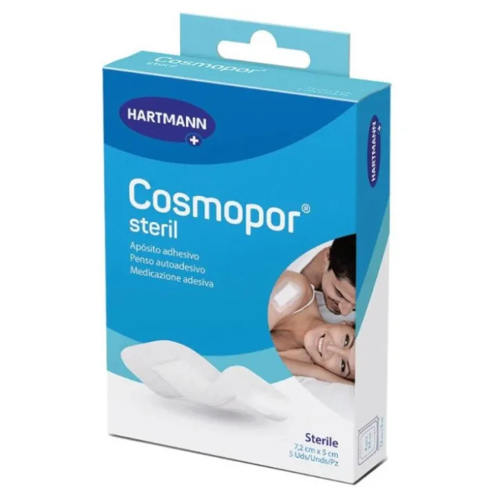 Cosmopor Medicazione Adesiva Sterile in Tessuto Non Tessuto 7,2x5cm 5 Pezzi