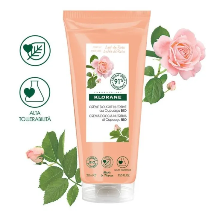 Crema Doccia Latte di Rosa KLORANE 200ml