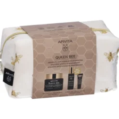 Crema Ricca 50ml + Siero 10ml + Crema Occhi 2ml Apivita Queen Bee Cofanetto Regalo Con Pochette