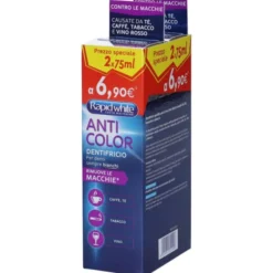 Dentifricio Anti Color Rapid White Bipack 150ml