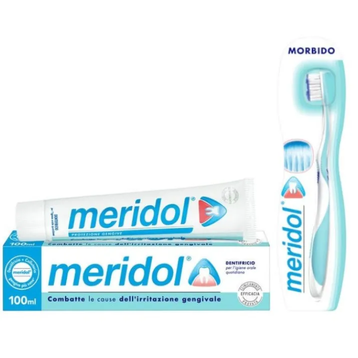 Dentifricio 100ml + 1 Spazzolino Morbido Meridol Set