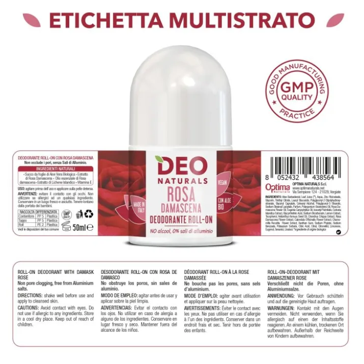 Deo Naturals Rosa Damascena Optima Naturals 50ml