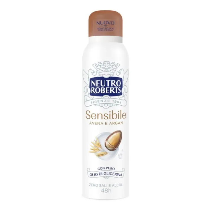 Deo Spray Pelle Sensibile Avena e Argan Neutro Roberts 150ml