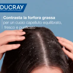 Ducray Kelual Squanorm Shampoo Trattante Regolatore Forfora Grassa, 400 ml
