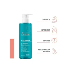 Eau Thermale Avène Cleanance Gel Detergente, pelle grassa a tendenza acneica, 400ml