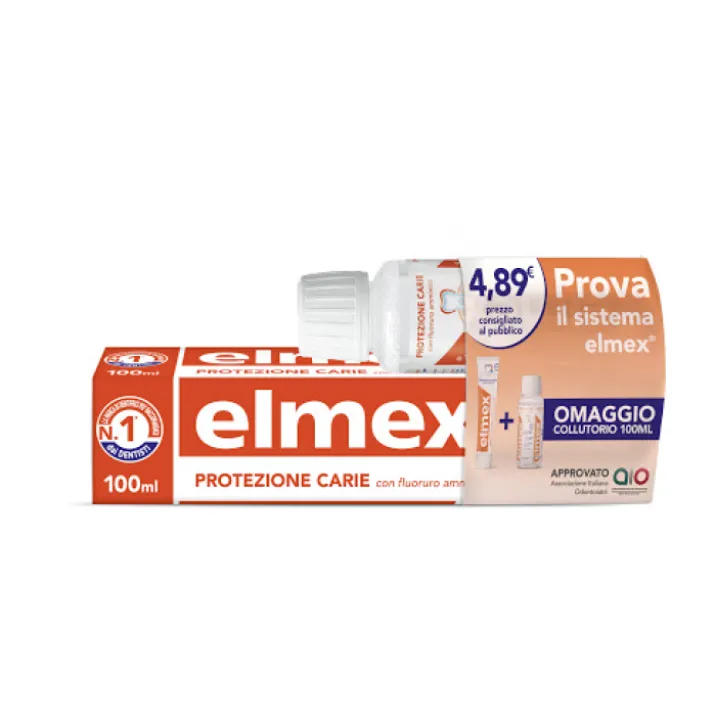 elmex® Protezione Carie Dentifricio + Omaggio Colluttorio