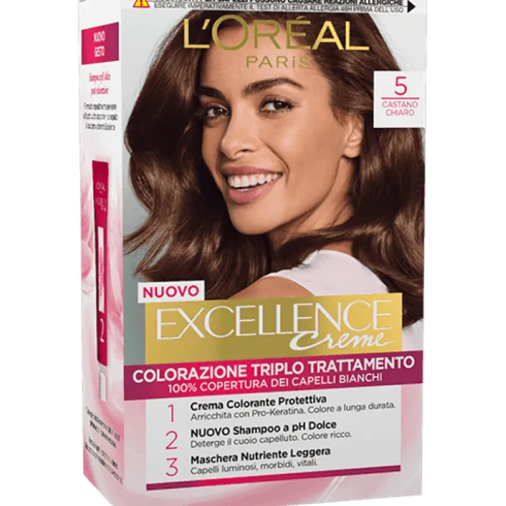 Excellence Crème Colorazione Permanente 5 Castano Chiaro L'OREAL 40ml