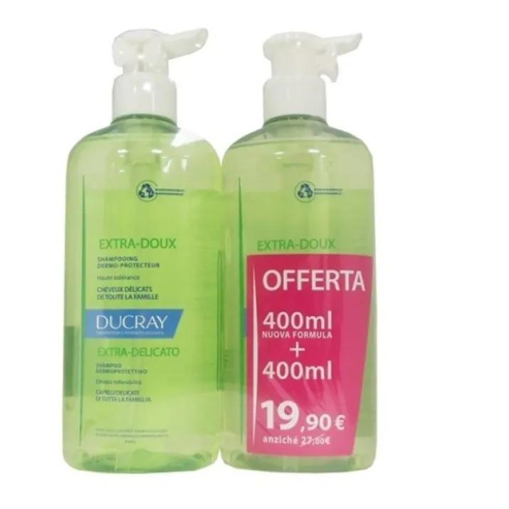 Extra-Doux Shampoo Extra Delicato Ducray 2x400ml Promo