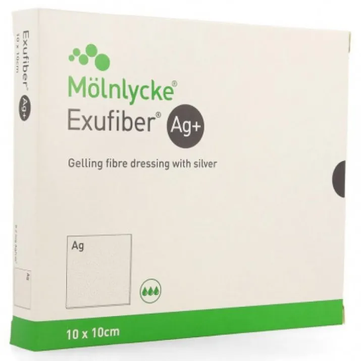 Exufiber Ag+ 10X10cm Molnlycke® 10 Pezzi