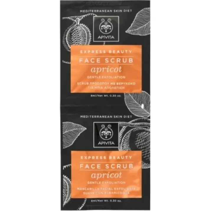 Face Scrub Apricot Express Beauty Apivita 2x8ml