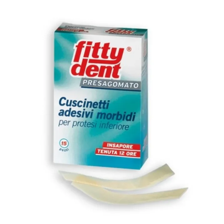 Fittydent Cuscinetti Adesivi Morbidi Presagomati Per Protesi Inferiore 15 Pezzi