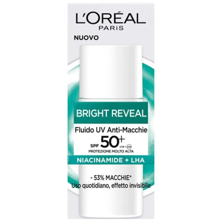 Fluido UV Anti-Macchie SPF50+ Bright Reveal L'Oreal 50ml