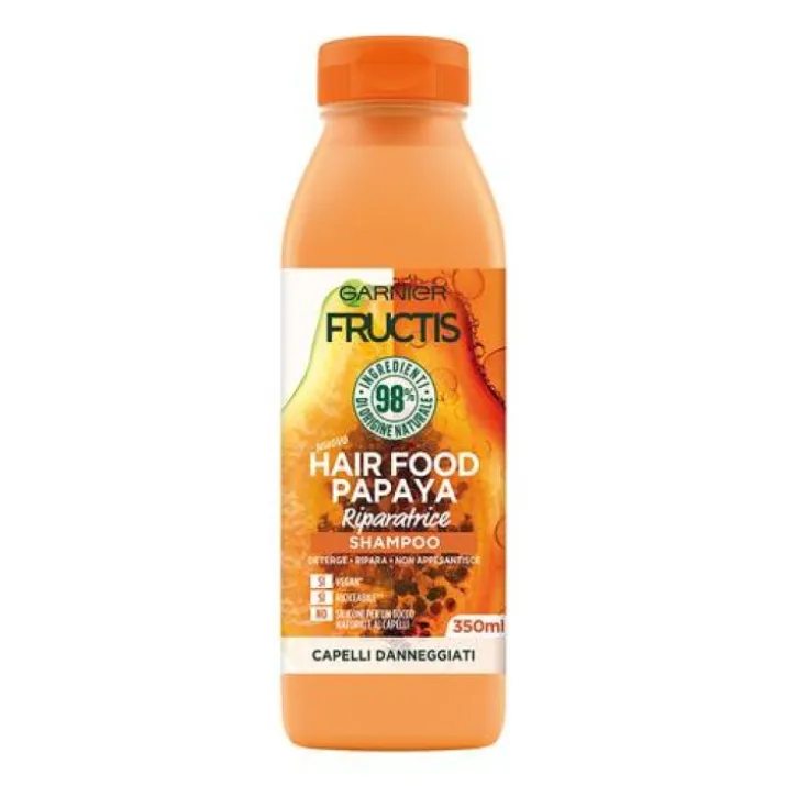 Fructis Hair Food Papaya Shampoo Riparatore Garnier 350ml
