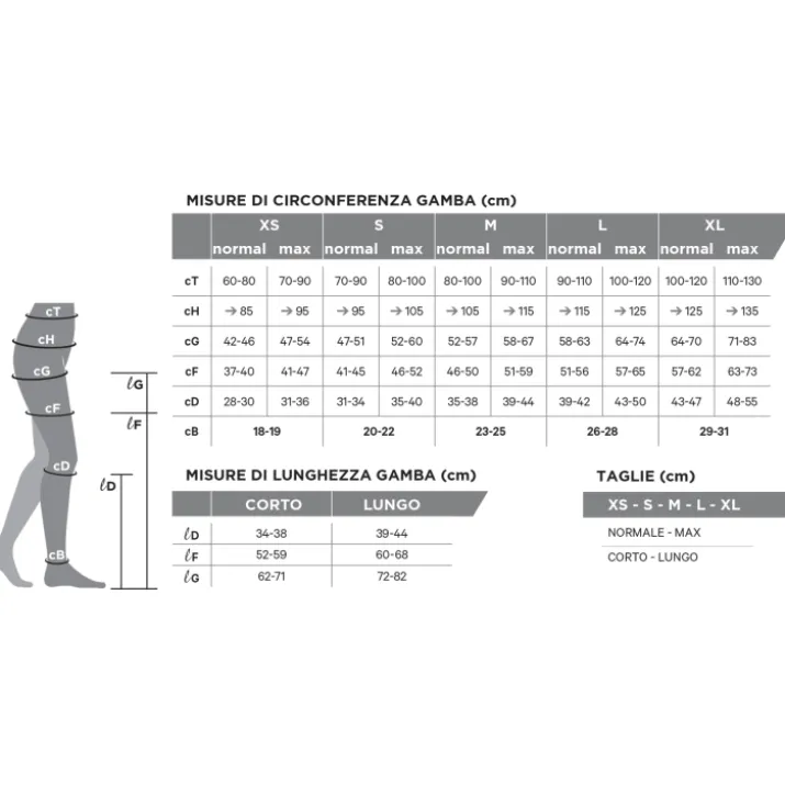 Gambaletto CCL1 Beige Tg.XL Lungo Comfort 142 GloriaMed
