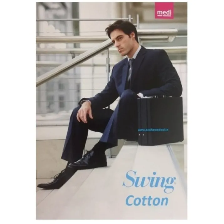 Gambaletto Uomo 18mmHg Cotone Blu Tg.1 Swing Cotton Med 1830
