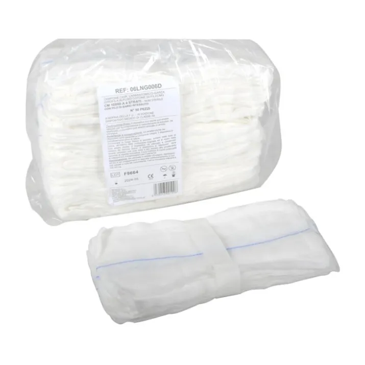 Garza Laparatomica 4strati 20fili 10x60cm GIMA 600 Pezzi