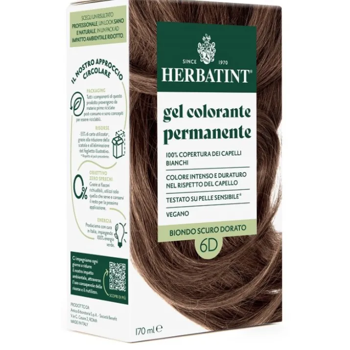 Gel Colorante 6D Biondo Scuro Dorato Herbatint 170 ml