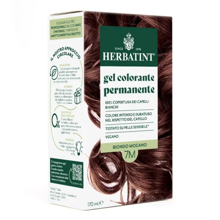 Gel Colorante Permanente 7M Biondo Mogano HERBATINT® 170ml