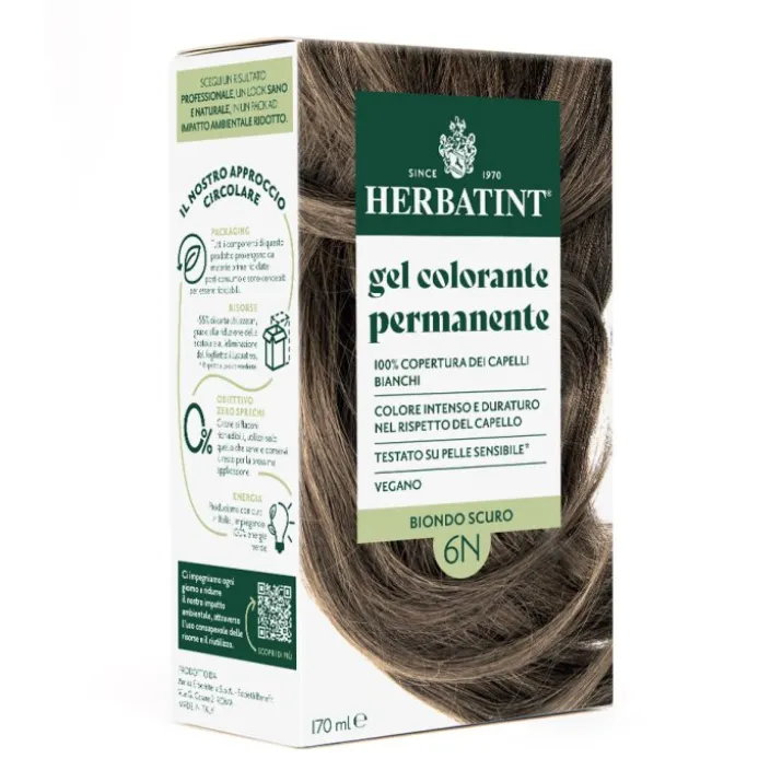 Gel Colorante Permanente 6N Biondo Scuro Herbatint 170ml